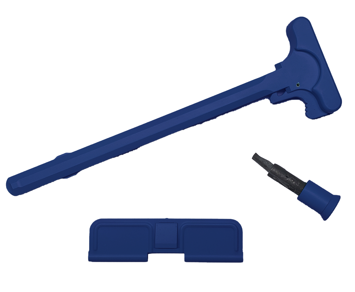 NRA BLUE Cerakote OEM complete mil-spec lower part kit with pistol grip (  LPK )